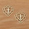 Hollow Heart Cross Alloy  Pendants, Light Gold, 31x30mm