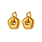 Stainless Steel Hoop Earrings, Golden, Hexagon, 17.5mm