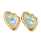 304 Stainless Steel Enamel Pendants, with ABS Plastic Pearl and Glass, Heart Charms, Ion Plating(IP), Real 18K Gold Plated, 22x17x4.5mm, Hole: 1.8mm