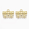 Brass Chandelier Components Links, Nickel Free, Rectangle, Raw(Unplated), 16x19x2mm, Hole: 2mm
