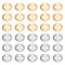 UNICRAFTALE 40pcs 2 Colors Stainless Steel Buttons Oval Buttons 2 Holes Sewing Button Golden & Stainless Steel Color for Sewing Fasteners Button Painting Handmade Ornament DIY Projects, Hole 2mm