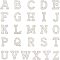 Non-woven Fabrics Clothing Patches, with ABS Imitation Pearl Beads & Resin Rhinestone, Costume Accessories, Letter A~Z, White, 43~48x20~51x5.5mm, 26pcs/set