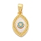 Brass Micro Pave Cubic Zirconia Pendents, with Shell Charms, Real 18K Gold Plated, 16x10x2.5mm, Hole: 5mm