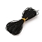Waxed Cotton Cord, Macrame Cord, Cotton String Threads for Jewelry Making, Black, 1mm, about 1.09 Yards(1m)/Bundle