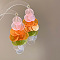 Shell Dangle Stud Earrings, Flat Round, with Sterling Silver Pins, Colorful, 86x40mm