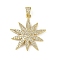 Brass Micro Pave Cubic Zirconia Pendants, Flower, Long-Lasting Plated, Cadmium Free & Lead Free, Rack Plating, Real 18K Gold Plated, 31.5x28.5x2.5mm, Hole: 4.5mm
