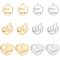 12Pcs 6 Style 304 Stainless Steel Pendants, Mixed Shapes, for Mother's Day, Flat Round & Heart, Golden & Stainless Steel Color, 17.5~19x15.5~20x1~1.5mm, Hole: 1.4~1.6mm, 2pcs/style