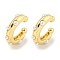 Brass Cuff Earrings, with ABS Imitation Pearls, Toroidal, Real 18K Gold Plated, 16x4mm