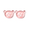 Translucent Resin Animal Decoden Cabochons, Bear, Pink, 14.5x20x6mm