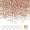 Iron Open Jump Rings, Round, with Brass Assistant Tool, Rose Gold, 21 Gauge, 8x0.7mm, Inner Diameter: 6.6mm, 650~680pcs/box