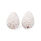 Handmade Polymer Clay Beads, with ABS Imitation Pearls, Teardrop, White, 14x10mm, Hole: 1.4mm