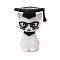 Animal Silicone Beads, Focal Beads, Black, Academic Cat, 30x23x21mm, Hole: 2mm