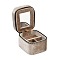 Mini Rectangle Velvet Jewelry Storage Zipper Boxes with Mirror Inside, Portable Travel Jewelry Case for Rings Earrings Bracelets Storage, Rosy Brown, 8.7x10.5x7.8cm