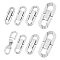 8Pcs 4 Styles 304 Stainless Steel Fold Over Clasps, Oval, Stainless Steel Color, 18~28x6.5~11x3~3.5mm, Hole: 2.5~5x2.5~6mm, 2pcs/style