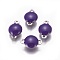 304 Stainless Steel Enamel Links connectors, Enamelled Sequins, Flat Round, Stainless Steel Color, Indigo, 12x8x4mm, Hole: 1.4mm