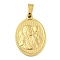 Ion Plating(IP) 304 Stainless Steel Pendants, Religious Theme Charm, Oval with Jesus, Golden, 24x16x2~2.5mm, Hole: 5x3mm