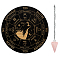 1Pc Wood Pendulum Board, 1Pc 304 Stainless Steel Cable Chain Necklaces, 1Pc Natural Rose Quartz Stone Pendants, for Witchcraft Wiccan Altar Supplies, Wolf Pattern, Board: 200x4mm