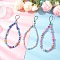 3Pcs Handmade Polymer Clay Pendant Decorations, Round, with Opaque Solid Color Glass, Mixed Color, 200~210x6mm