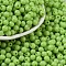 Opaque Acrylic Beads, Round, Light Green, 5x4mm, Hole: 1.6mm, about 12500pcs/500g