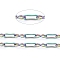 Ion Plating(IP) 304 Stainless Steel Link Chains, Paperclip Chains, Soldered, with Spool, Rainbow Color, Square Link: 1.8x5x0.5mm, 8 Sharped Link: 2.1x4.6x0.5mm, about 65.61 Feet(20m)/roll