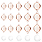 UNICRAFTALE 5 Size 8/10/12/16/18mm Cabochon Pendant Bezel Trays about 20sets Blank Bezels with Glass Cabochon Rose Gold Tray Blanks Stainless Steel Cabochon Connectors Settings for Jewelry Making