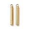 304 Stainless Steel Pendants, Column Bar Charms, Golden, 23x3mm, Hole: 1.8mm