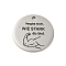 Anti-Tarnish 201 Stainless Steel Pendants, Message Charm, Flat Round Charm, Stainless Steel Color, 30x1.5mm, Hole: 2.5mm