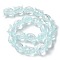 Handmade Foil Lampwork Beads Strands, Cat, Light Cyan, 13x15x11~11.5mm, Hole: 1.2~1.6mm, about 20pcs/strand, 11.89''(30.2cm)