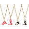 4Pcs 4 Style Hat & Shoes Enamel Pendant Necklaces Set with Cable Chains, Cowboy Theme Alloy Necklaces, Mixed Color, 16.46 inch(41.8cm), 1Pc/style
