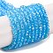 Baking Electroplate Glass Beads Strands, AB Color, Faceted, Rondelle, Dark Slate Blue, 4x3mm, Hole: 0.8~1mm, about 105~110pcs/strand, 38~39cm
