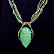 Bohemian Style Teardrop Zinc Alloy & Resin & Glass Seed Beaded Pendant Necklaces, Aquamarine, 17.72 inch(45cm)