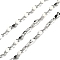 304 Stainless Steel Dapped Chains, with Enamel, Soldered, with Spool, Real 18K Gold Plated, Black, 2mm