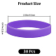 男性女性用フラットプレーンシリコンコードブレスレット  紫色のメディア  内径：2-1/2インチ（6.5cm） BJEW-WH0016-32E-2