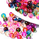 Transparent Two Tone Baking Painted Glass Beads DGLA-N033-09-3