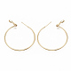 Brass Hoop Earrings EJEW-T007-01G-NF-2