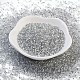 Mgb松野ガラスビーズ  日本製シードビーズ  銀の丸い穴のガラスのシードビーズのライニング  ツーカット  六角  銀  15/0  1x1x1mm  穴：0.8mm  約135000個/袋  450 G /袋 SEED-Q023B-42-1