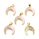 Real 18K Gold Plated Brass Micro Pave Clear Cubic Zirconia Pendants KK-D004-28G-1