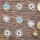 DELORIGIN 12pcs Snap Button Jewelry Charms Connector Charms Interchangeable Pendants Snaps Charms for Jewelry Making DIY Craft Necklaces Key Rings Key Chains Bracelet Hang Snap Base Pendant FIND-WH0110-342-6