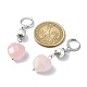 Boucles d'oreilles à levier en forme de cœur en quartz rose naturel avec perles de coquillage EJEW-TA00331-3