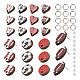 16 Stück Holz-Ohrstecker im 8-Stil Baseball und Oval mit Rugby und Herz WOOD-TA0001-95-1