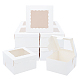 Nbeads20個のギフトボックス  白い小さな折り畳み紙箱キャンディーボックスプロポーズの誕生日パーティーの結婚式のための窓付きの小さなクラフトトリートボックス  10x10x6cm完成 CON-NB0001-28A-01-1
