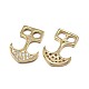 Anchor Eco-Friendly Brass Micro Pave Cubic Zirconia Hook Clasps ZIRC-F009-68G-NR-1