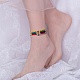 Карамельный цвет стеклянный бисер стрейч ножные браслеты для девочек женщин AJEW-SW00003-7