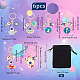 OLYCRAFT 6 Pcs Alloy Enamel Keychains Spaceman Rocket Key Chain Astronaut Star Pattern Key Ring Pendants for Purse with Rectangle Velvet Pouches for Women Men Car Purse Bag - 6 Styles KEYC-OC0001-27-2