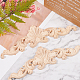 SUPERFINDINGS 6pcs Wood Carved Onlay Applique Unpainted Carving Flower Onlay Wood Door Cabinet Cupboard Furniture Decoration AJEW-OC0001-55-8