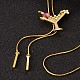 Коктейль длинный регулируемый сплав горный хрусталь Lariat ожерелья NJEW-F193-M02-G-1
