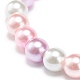 Bracciale elasticizzato da donna con perle tonde di perle di vetro BJEW-JB08606-4