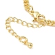 Cubic Zirconia Heart Link Bracelet with Curb Chains KK-E033-20G-5