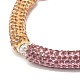 Bling strass en pâte polymère tube incurvé perles bracelet extensible pour les femmes BJEW-JB07490-05-5