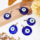 SUNNYCLUE 1 Box 5Pcs 5 Styles Glass Evil Eye Charm Lampwork Bead Charms Blue Hamsa Eyes Round Teardrop Charms for Jewelry Making Charm Women Adults DIY Crafts Necklace Earring Bracelet Supplies LAMP-SC0001-17-4